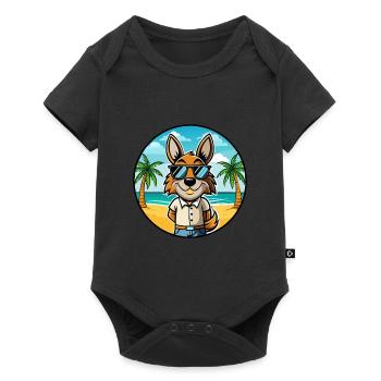 Hare Indian Dog Breed Cartoon Sunglasses Beach - Baby Premium short-sleeve bodysuit - black - Front