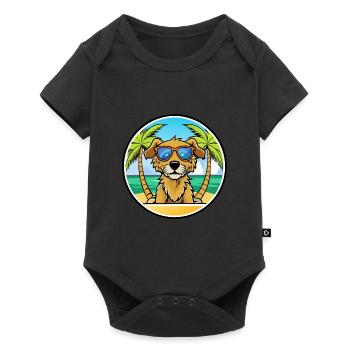 Fauve De Bretagne Dog Breed Cartoon Sunglass Beach - Baby Premium short-sleeve bodysuit - black - Front