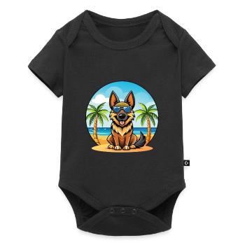 Deutsche Schafpudel Hunderasse Cartoon Sonnenbrille - Baby Premium Kurzarmbody - Schwarz - Vorne