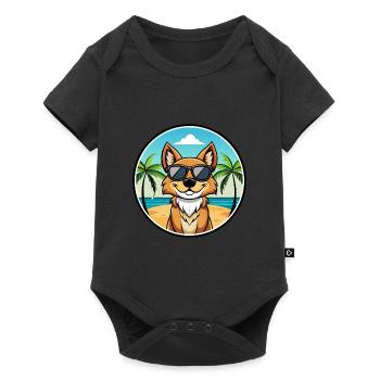 Karakachan Chien Race Dessin Animé Lunettes De Soleil Plage - Body à manches courtes Premium Bébé - noir - Devant