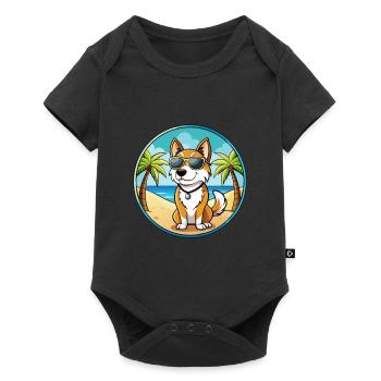 Karelo Lunettes de soleil finlandaises Laika Dog Breed Cartoon - Body à manches courtes Premium Bébé - noir - Devant