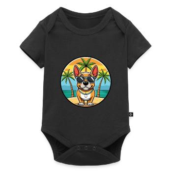 Grand Anglo Francais Dog Breed Cartoon Sunglasses - Baby Premium short-sleeve bodysuit - black - Front