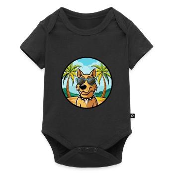 Jamthund Dog Breed Cartoon Sunglasses Beach - Baby Premium short-sleeve bodysuit - black - Front