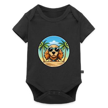 Norfolk Spaniel Dog Breed Cartoon Sunglasses Beach - Baby Premium short-sleeve bodysuit - black - Front