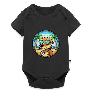 Poitevin Hound Dog Breed Cartoon Sunglasses Beach - Baby Premium short-sleeve bodysuit - black - Front