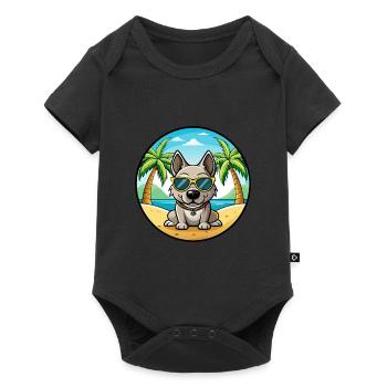 Porcelaine Dog Breed Cartoon Sunglasses Beach - Baby Premium short-sleeve bodysuit - black - Front