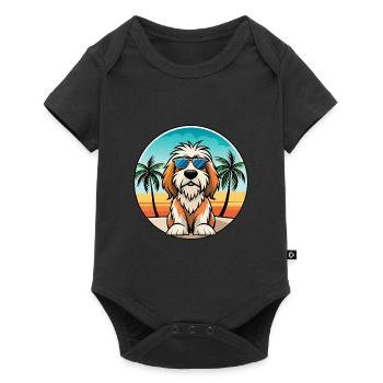 Petit Basset Griffon Vendeen Hunderasse Karikatur - Baby Premium Kurzarmbody - Schwarz - Vorne