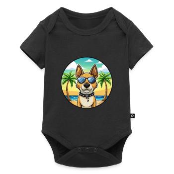 Bétail portugais Chien Race Dessin Animé Lunettes De Soleil Plage - Body à manches courtes Premium Bébé - noir - Devant