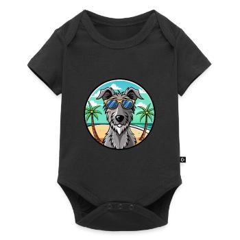 Scottish Deerhound Dog Breed Cartoon Sunglasses - Baby Premium short-sleeve bodysuit - black - Front