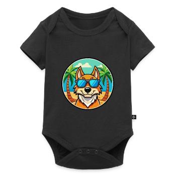 Slovak Cuvac Dog Breed Cartoon Sunglasses Beach - Baby Premium short-sleeve bodysuit - black - Front