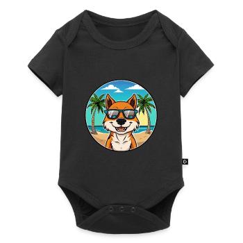 Taigan Kyrgyz Taighany Dog Breed Cartoon Beach - Baby Premium short-sleeve bodysuit - black - Front