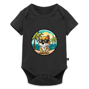 Xiasi Dog Breed Cartoon Sunglasses Beach - Baby Premium short-sleeve bodysuit - black - Front
