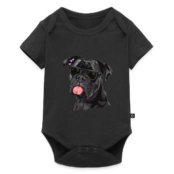 Cane Corso Italiano, Dog, Sunglasses, Summer - Baby Premium short-sleeve bodysuit - black - Front