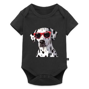Dalmatien, chien, lunettes de soleil, été - Body à manches courtes Premium Bébé - noir - Devant