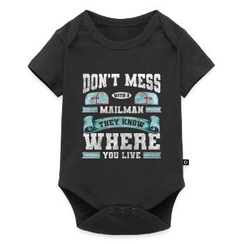 Postbote Zustellung Briefbote Bote - Baby Premium Kurzarmbody - Schwarz - Vorne