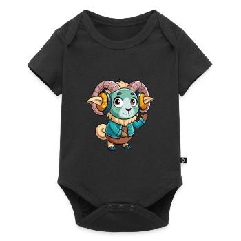 Ram Funny Cartoon Character Headphone Music - Baby Premium short-sleeve bodysuit - black - Front