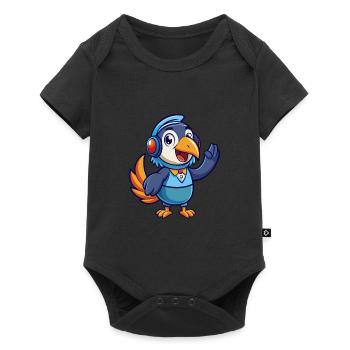 Toucan Funny Cartoon Character Headphone Music - Baby Premium short-sleeve bodysuit - black - Front