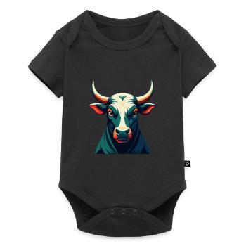 Bull Cartoon Character Colorful Pet Animal - Baby Premium short-sleeve bodysuit - black - Front