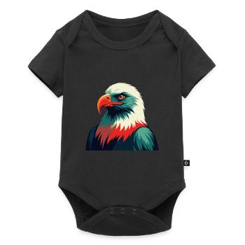 Eagle Cartoon Character Colorful Pet Animal - Baby Premium short-sleeve bodysuit - black - Front