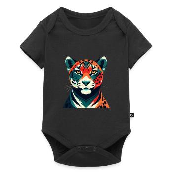 Leopard Cartoon Character Colorful Pet Animal - Baby Premium short-sleeve bodysuit - black - Front