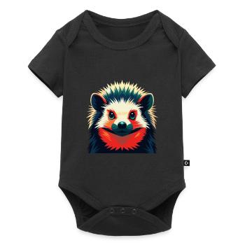 hérisson dessin animé personnage animal de compagnie coloré - Body à manches courtes Premium Bébé - noir - Devant