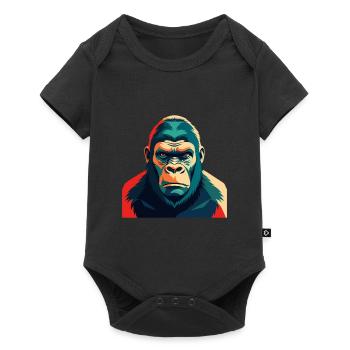 Gorilla Cartoon Character Colorful Pet Animal - Baby Premium short-sleeve bodysuit - black - Front