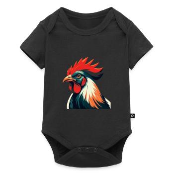 Poulet Dessin animé Personnage Animal de compagnie coloré - Body à manches courtes Premium Bébé - noir - Devant