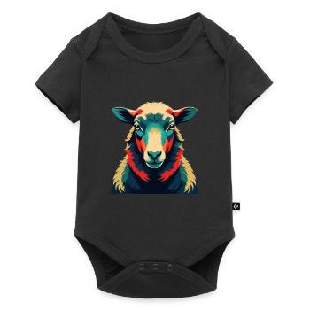 Sheep Cartoon Character Colorful Pet Animal - Baby Premium short-sleeve bodysuit - black - Front