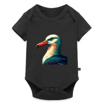 Albatross Cartoon Character Colorful Pet Animal - Baby Premium short-sleeve bodysuit - black - Front