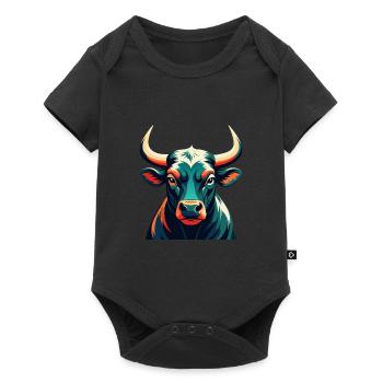 Bull Cartoon Character Colorful Pet Animal - Baby Premium short-sleeve bodysuit - black - Front