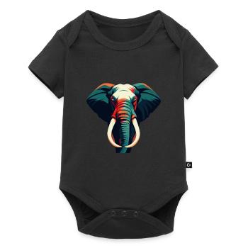 Elephant Cartoon Character Colorful Pet Animal - Baby Premium short-sleeve bodysuit - black - Front