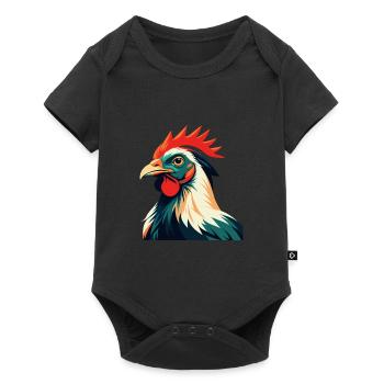 Poulet Dessin Animé Personnage Animal De Compagnie Coloré - Body à manches courtes Premium Bébé - noir - Devant