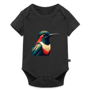 Colibri Personnage De Dessin Animé Animal De Compagnie Coloré - Body à manches courtes Premium Bébé - noir - Devant