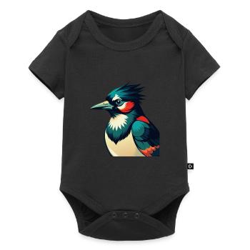 Blue Jay Cartoon Character Colorful Pet Animal - Baby Premium short-sleeve bodysuit - black - Front