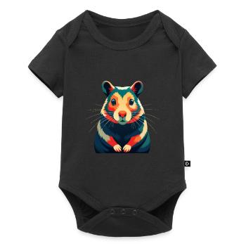 Hamster Personnage De Dessin Animé Animal De Compagnie Coloré - Body à manches courtes Premium Bébé - noir - Devant