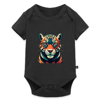 Leopard Cartoon Character Colorful Pet Animal - Baby Premium short-sleeve bodysuit - black - Front