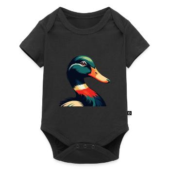 Personnage de dessin animé de canard Animal de compagnie coloré - Body à manches courtes Premium Bébé - noir - Devant