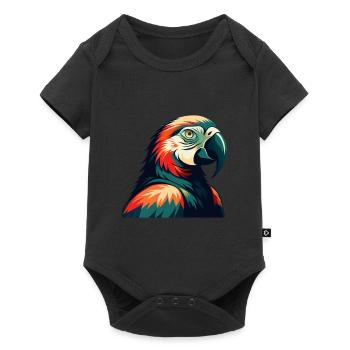 Perroquet Dessin Animé Personnage Animal Coloré Animal De Compagnie - Body à manches courtes Premium Bébé - noir - Devant