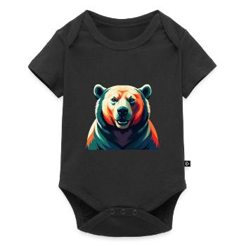 Polar Bear Cartoon Character Colorful Pet Animal - Baby Premium short-sleeve bodysuit - black - Front