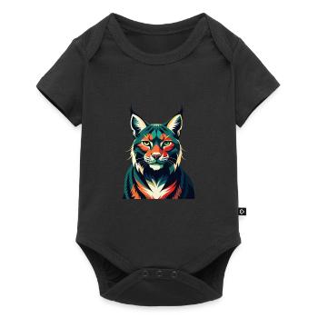 Lynx Cartoon Character Colorful Pet Animal - Baby Premium short-sleeve bodysuit - black - Front