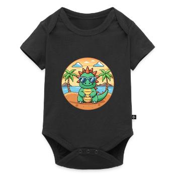 Dragon Funny Cartoon Lunettes de soleil de plage d’été - Body à manches courtes Premium Bébé - noir - Devant