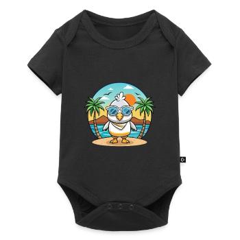 Albatross Funny Cartoon Summer Beach Sunglasses - Baby Premium short-sleeve bodysuit - black - Front