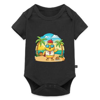 Chicken Funny Cartoon Summer Beach Sunglasses - Baby Premium short-sleeve bodysuit - black - Front