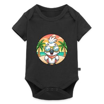 Cockatoo Funny Cartoon Summer Beach Sunglasses - Baby Premium short-sleeve bodysuit - black - Front