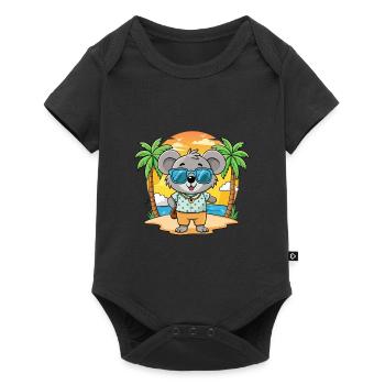 Koala Funny Cartoon Summer Beach Sunglasses - Baby Premium short-sleeve bodysuit - black - Front