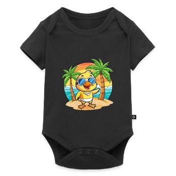 Duck Funny Cartoon Summer Beach Sunglasses - Baby Premium short-sleeve bodysuit - black - Front