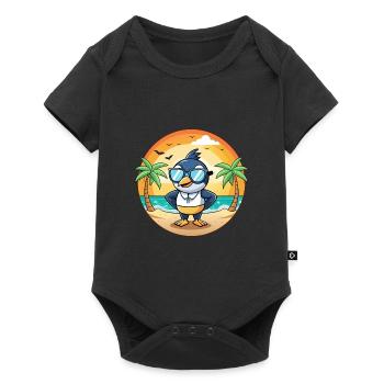 Magpie Funny Cartoon Summer Beach Sunglasses - Baby Premium short-sleeve bodysuit - black - Front
