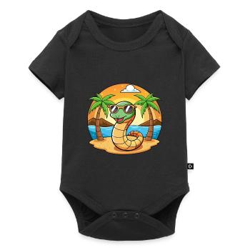 Lunettes de soleil de plage d’été de dessin animé drôle de serpent - Body à manches courtes Premium Bébé - noir - Devant
