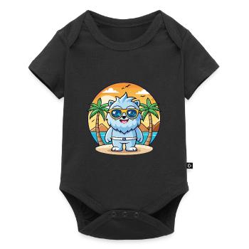 Yeti Lunettes de soleil de plage d’été de dessin animé drôle - Body à manches courtes Premium Bébé - noir - Devant