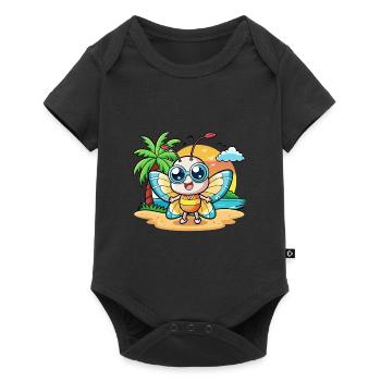 Lunettes de soleil de plage d’été de dessin animé drôle papillon - Body à manches courtes Premium Bébé - noir - Devant